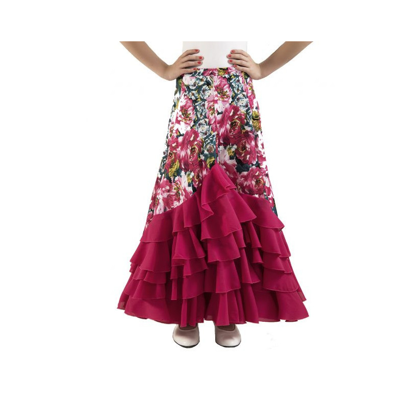 Falda flamenco estampada volantes