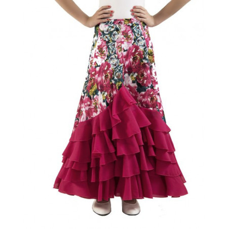 Falda flamenco estampada volantes