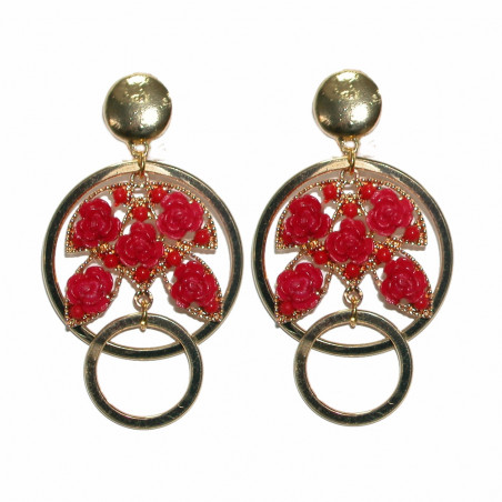 Pendientes flamenco aros flores