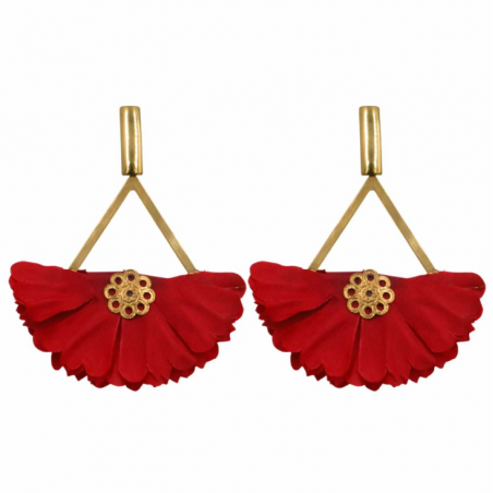 Pedientes con petalos de tela