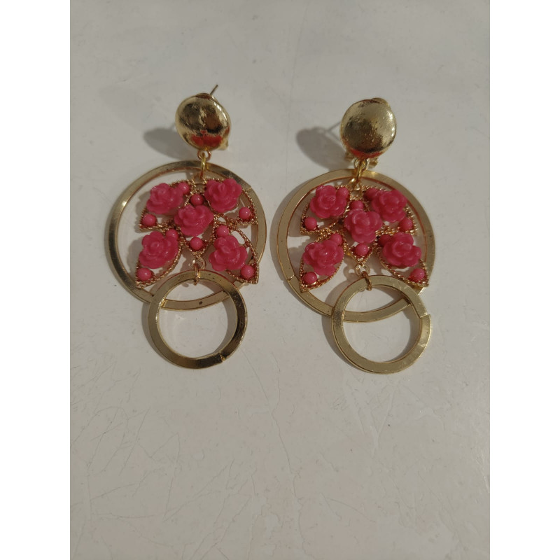 Pendientes flamenco aros flores