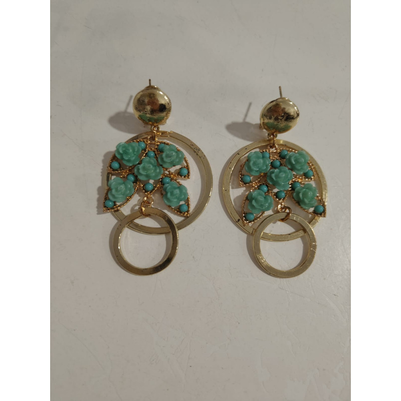 Pendientes flamenco aros flores