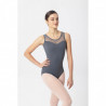 Maillot de ballet con malla en escote y espalda